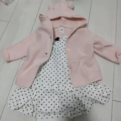 GAP　ピンク ニット フード付きアウター