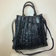 希少　GENUINE SNAKE SKIN ハンドバック 高級ヘビ革 2wayのサムネイル
