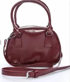 clear レザーボウリングバッグ　赤　レッド　ショルダーバッグのサムネイル