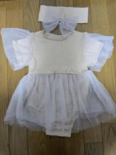 ベビードレス チュチュスタイル ヘアバンド付き