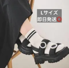 【新品】しまむら 辻希美 バックル付き厚底サンダル Lサイズ