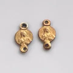 V89フランス　ヴィンテージ　アクセサリーパーツ　聖母マリア　メダイ　コネクター