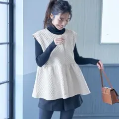 キルティングベスト　coca ベージュL