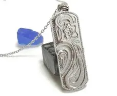 ハワイアンジュエリー ペンダント プレート ネックレス プルメリア スクロール