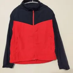 GU ナイロンジャケット 150 赤紺 通学　 フード取り外し可 軽量　春秋