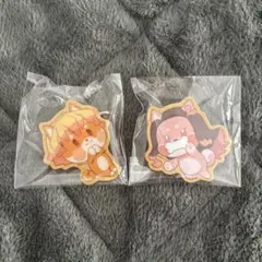 鬼滅の刃　アニマルクッキーバッジ　我妻善逸　竈門禰豆子