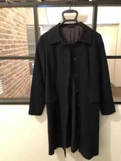 DES PRÉS  毛100% ウールコート  紺 デプレ