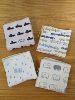 【濱紋様　和たおる４枚セット】タオルハンカチ HAMAMONYO