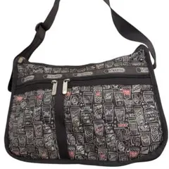 極美品✨レスポートサック　ショルダーバッグ　グレー　ナイロン　総柄　斜め掛け