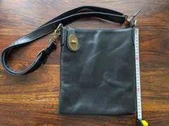 美品 FFI イタリア製 本革 シボレザー ショルダーバッグ 黒 サコッシュ 