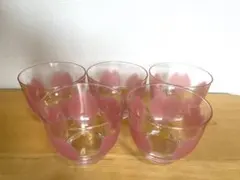 たち吉　花びらグラス　５点