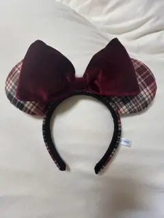 ミニー　カチューシャ チェック柄