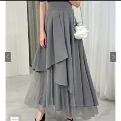 【新品】タグ付　チュールドッキングフレアスカート Mサイズ