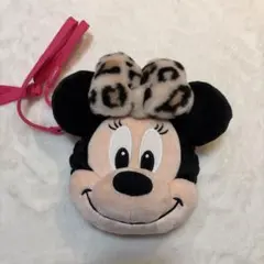 ミニーマウス ポシェット ヒョウ柄リボン