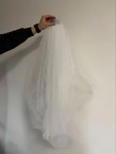 ホワイトウェディングベール チュール素材