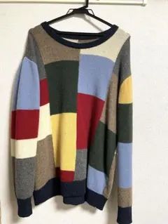 【名作】THE NERDYS パッチワーク コットンニット セーター