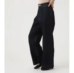 美品　AZUL BY MOUSSY ワイドデニム S 濃紺　ハイウエスト