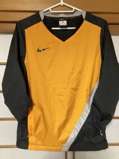 Nike ナイロンジャケット 黒/オレンジ Vネック