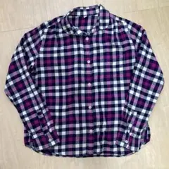 ユニクロ　UNIQLO ネルシャツ　チェックシャツ　150 女の子　丸襟