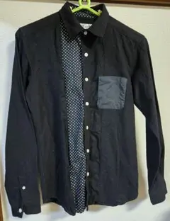THE SHOP TK ドット切り替えシャツ 長袖 M　黒