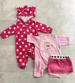 ロンパース 80cm スティッチ 水玉 スカート BABYDOLL まとめ売り