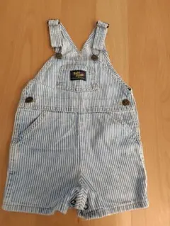 OSHKOSH　オシュコシュ　ショート丈オーバーオール　ヒッコリー　サイズ80