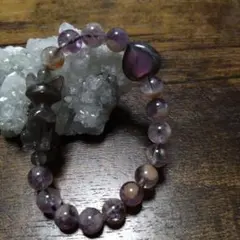 水晶 アクアマリン 天珠 レア天然石 一点物ブレスレット 素敵な逸品