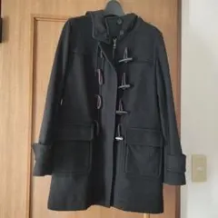 黒 ダッフルコート フード付き