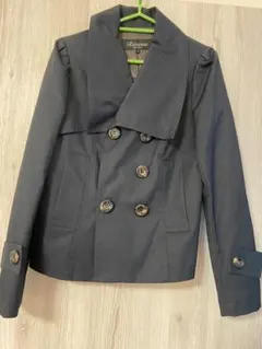 新品　ノーカラージャケット　トレンチ　アウター　レディース　ブラック　黒