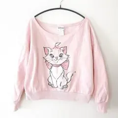 디즈니 트레이너 보트 넥 긴팔 프린트 M 복숭아 면
