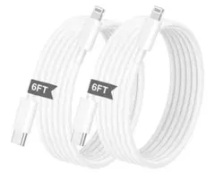 新品未使用品iPhoneUSB-C ライトニングケーブルPD急速充電2m×2本