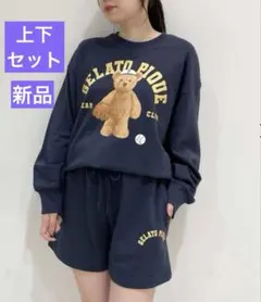 【新品】ジェラートピケスポーティーベア裏毛プルオーバー&裏毛ショートパンツセット