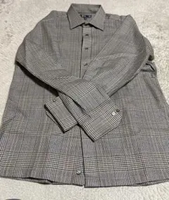 《新品タグ付き》DAKS チェック柄 長袖シャツ DAKS ダックス【L】チェック柄 シャツ ロング 羽織 ロゴ刺繍 綿100