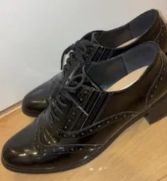 黒のオックスフォードスタイル靴　本革23.5