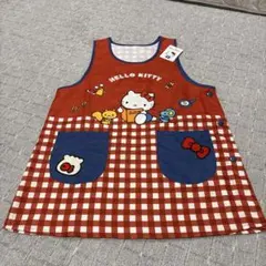 ハローキティ エプロン 赤チェック　新品未使用　保育士