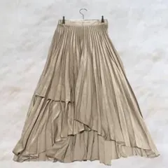 マウジー プリーツスカート ロング丈 アシンメトリー エレガント 7280