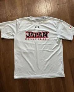 シャツ　半袖　アンダーアーマー　バスケットボール　日本代表　JAPAN 白