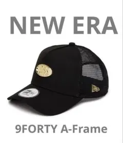 NEW ERA ニューエラ 9FORTYメタルプレート　ブラック　キャップ　金