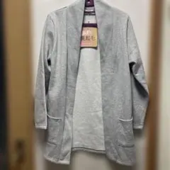 新品未使用　グレー フリース カーディガン　Mサイズ　レディース　ロング