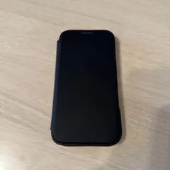 iPhone用 ブラック 手帳型ケース マグネット機能付き