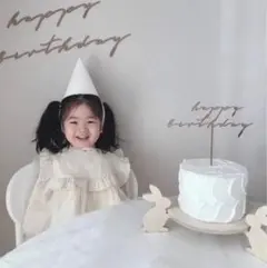 ケーキトッパー　happy birthday 誕生日　1歳　アニバーサリー