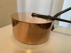 フランス製刻印入り 大型 打ち出し銅鍋　銅平鍋 コンフィチュール作りに。a25. フランス製刻印入り 大型 打ち出し銅鍋 銅平鍋 コンフィチュール作りに