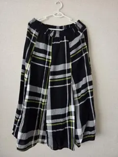 【タグ付き！】8枚継ぎチェック柄フレアスカート 3L