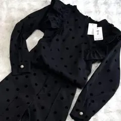 新品セットアップ上下フロッキー水玉Ｍサイズ