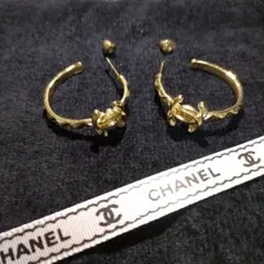 ノベルティCHANEL ゴールドフープピアス週末限定