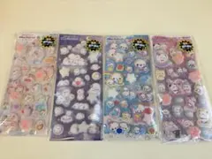 ピカプニシール　あわわちゃん　もちぱん　しまえなが　もぐにゃん　４枚セット