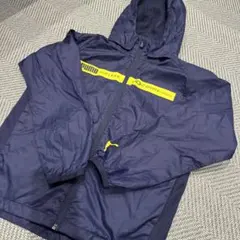PUMA 超軽薄フード付きウィンドブレーカー 140ネイビー畳んで持ち運びにも