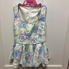 dazzlin フラワープリント ノースリーブワンピース