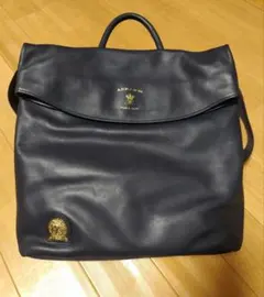 A.D.M.J. レザー リュック ネイビーキャンバス×レザー