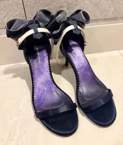 【22.5cm】mayla classic シアネル サンダル ネイビー リボンのサムネイル